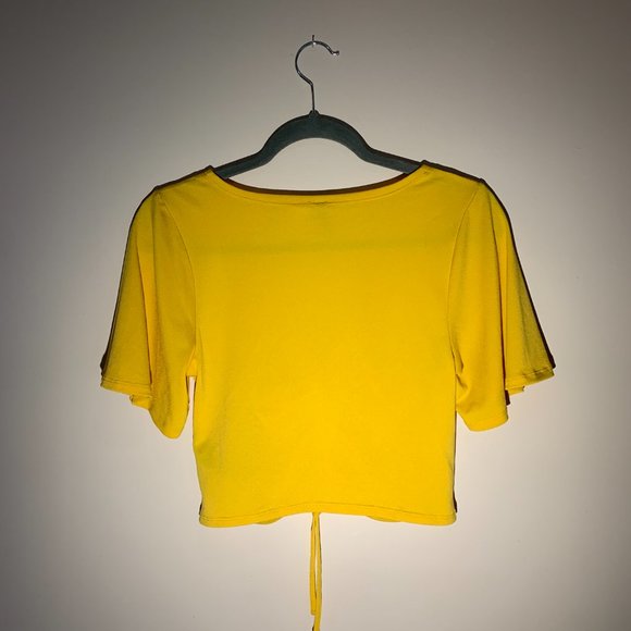 H&M Yellow Drawstring Ruched Tee - Picture 2 of 2